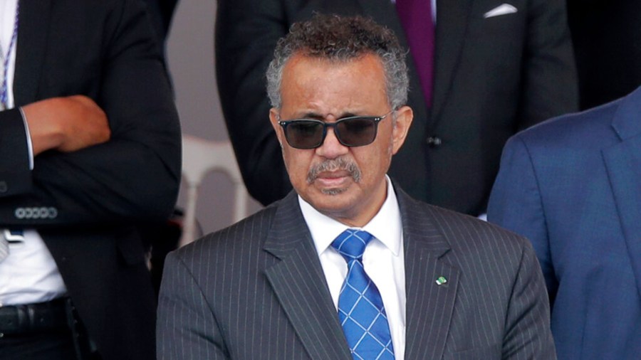 In this file photo dated Tuesday, July 14, 2020, Director General of the World Health Organization, Tedros Adhanom Ghebreyesus, attends the Bastille Day military parade, in Paris. (AP Photo/Christophe Ena, FILE)