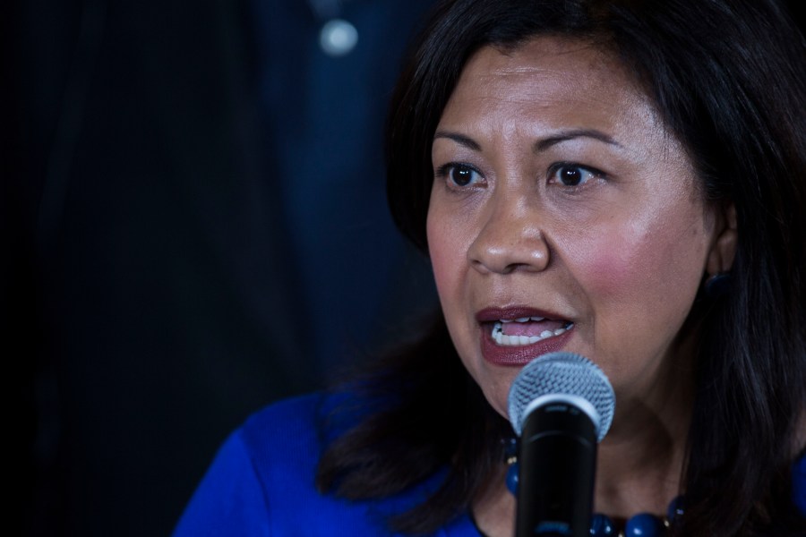 U.S. Rep. Norma Torres, D-Calif. speaks during a news conference on Aug. 8, 2019. (Oliver de Ros/Associated Press)