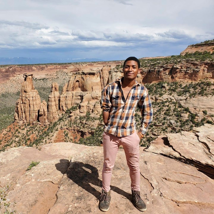 This undated photo provided by David Robinson shows his son, Daniel Robinson, in Arizona. The 24-year-old geologist went missing from a field site outside of Phoenix in June 2021. (Courtesy of David Robinson via AP)