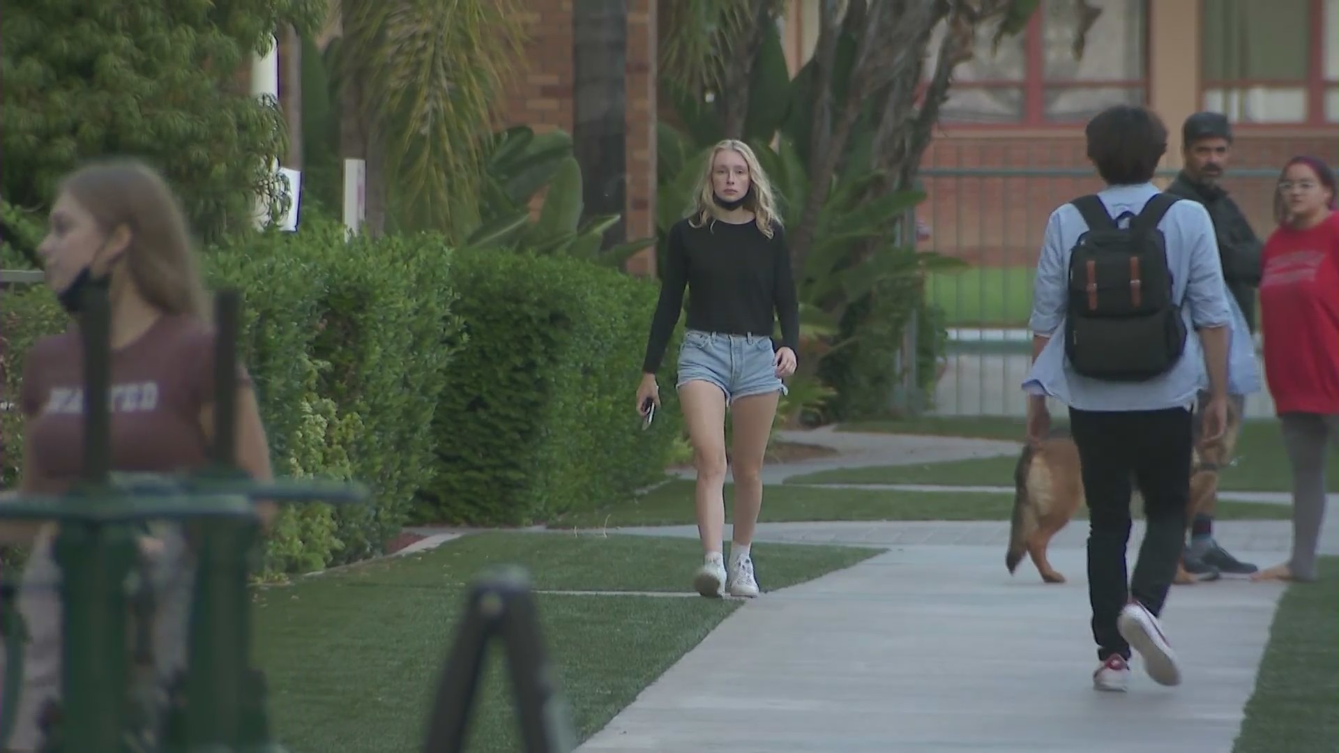 Chapman University, the campus of which is shown on Sept. 24, 2021, students are worried about an attempted sexual assault. (KTLA)