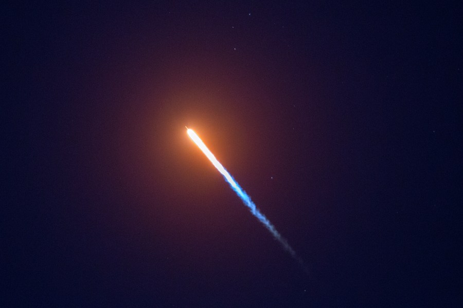 This Oct. 7, 2018 file photo shows the SpaceX Falcon 9 rocket launching from Vandenberg Air Force Base. (David McNew/Getty Images)