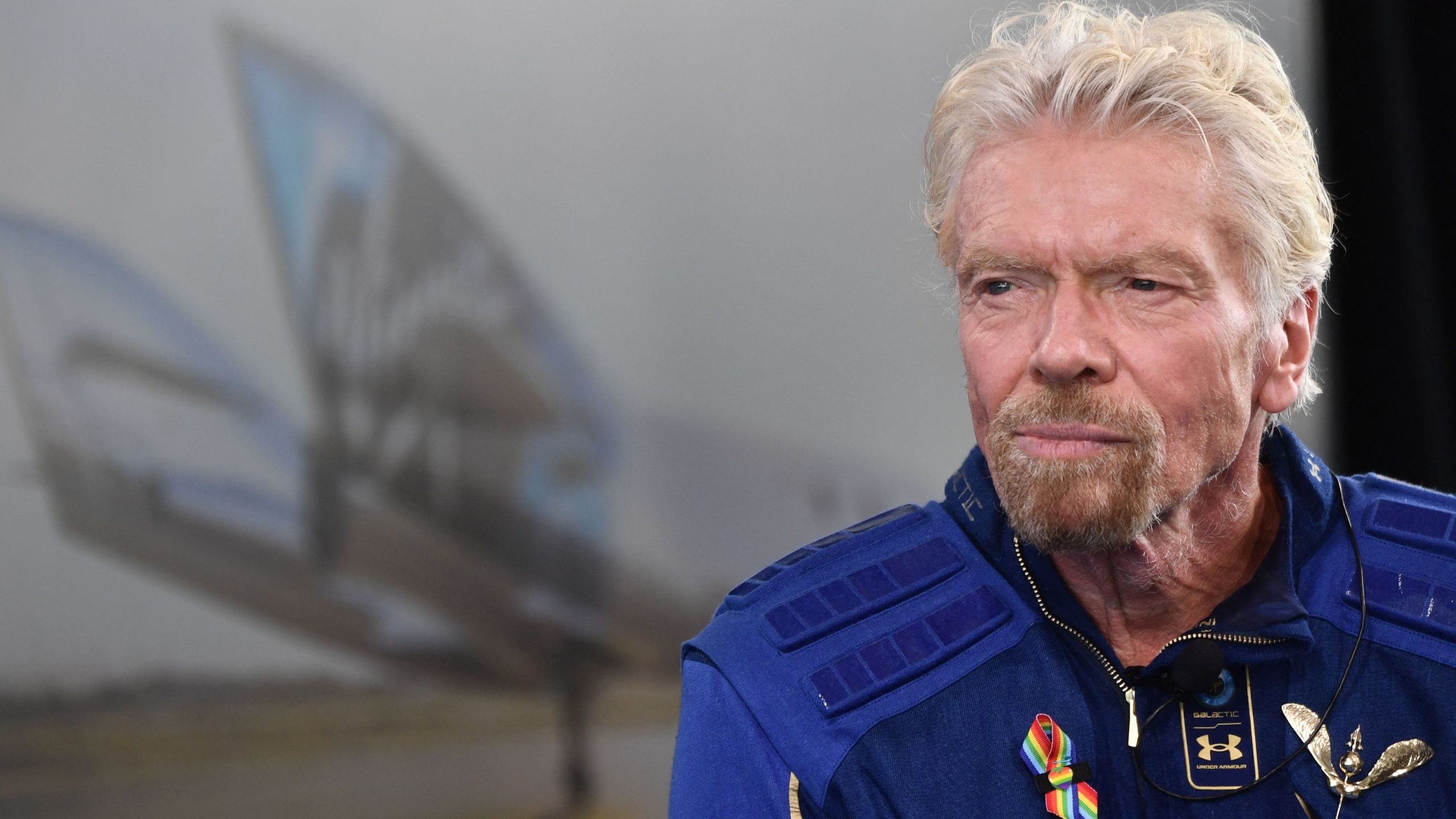 Richard Branson speaks after he flew into space aboard a Virgin Galactic vessel, a voyage he described as the "experience of a lifetime" near Truth and Consequences, New Mexico on July 11, 2021.(PATRICK T. FALLON/AFP via Getty Images)