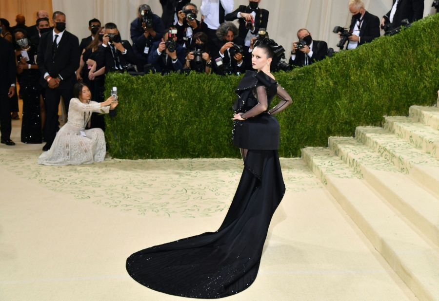 English actress Maisie Williams arrives for the 2021 Met Gala at the Metropolitan Museum of Art on Sept. 13, 2021, in New York. (ANGELA WEISS/AFP via Getty Images)