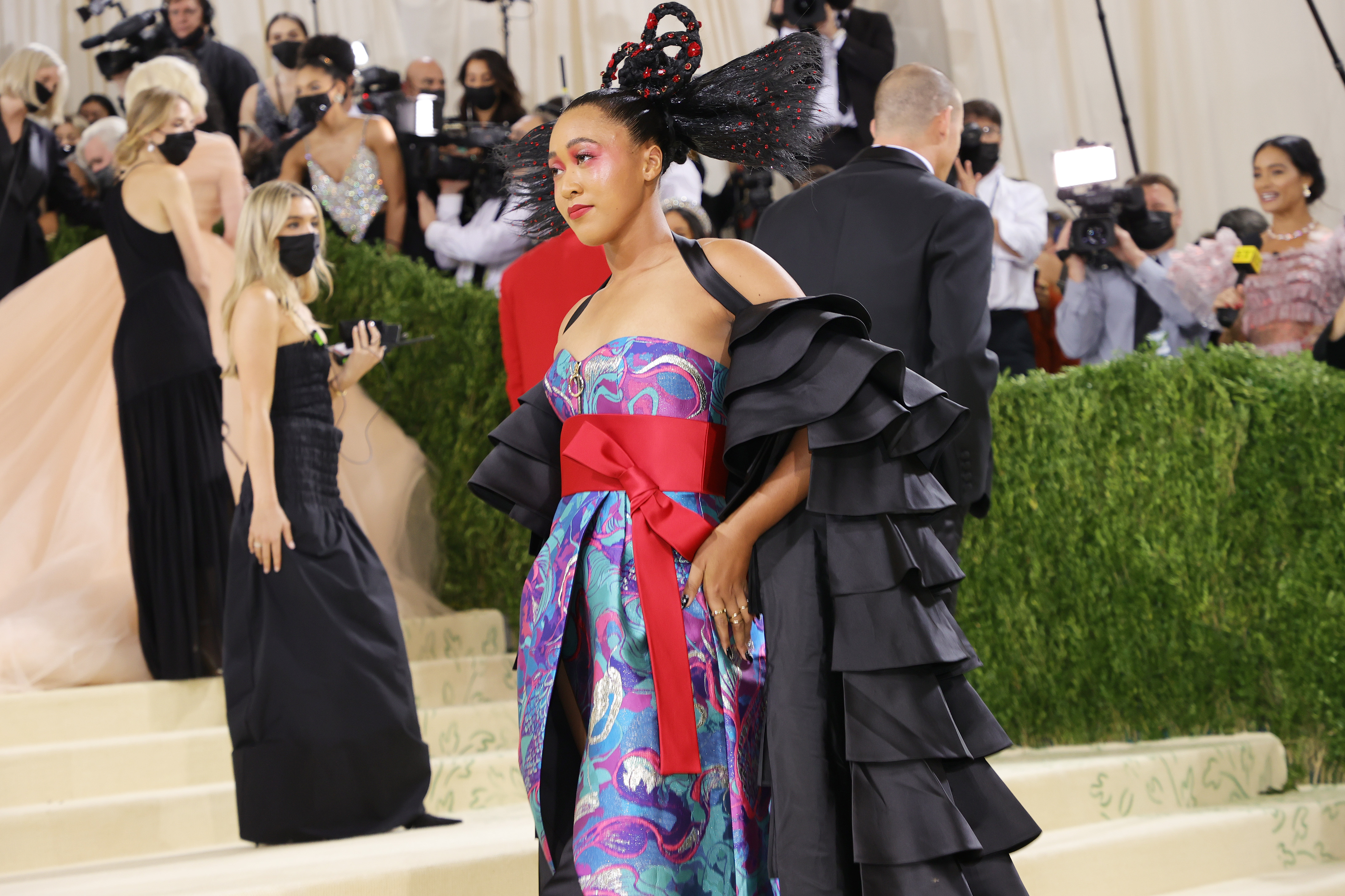 Co-chair Naomi Osaka attends The 2021 Met Gala Celebrating In America: A Lexicon Of Fashion at Metropolitan Museum of Art on Sept. 13, 2021, in New York City. (Mike Coppola/Getty Images)