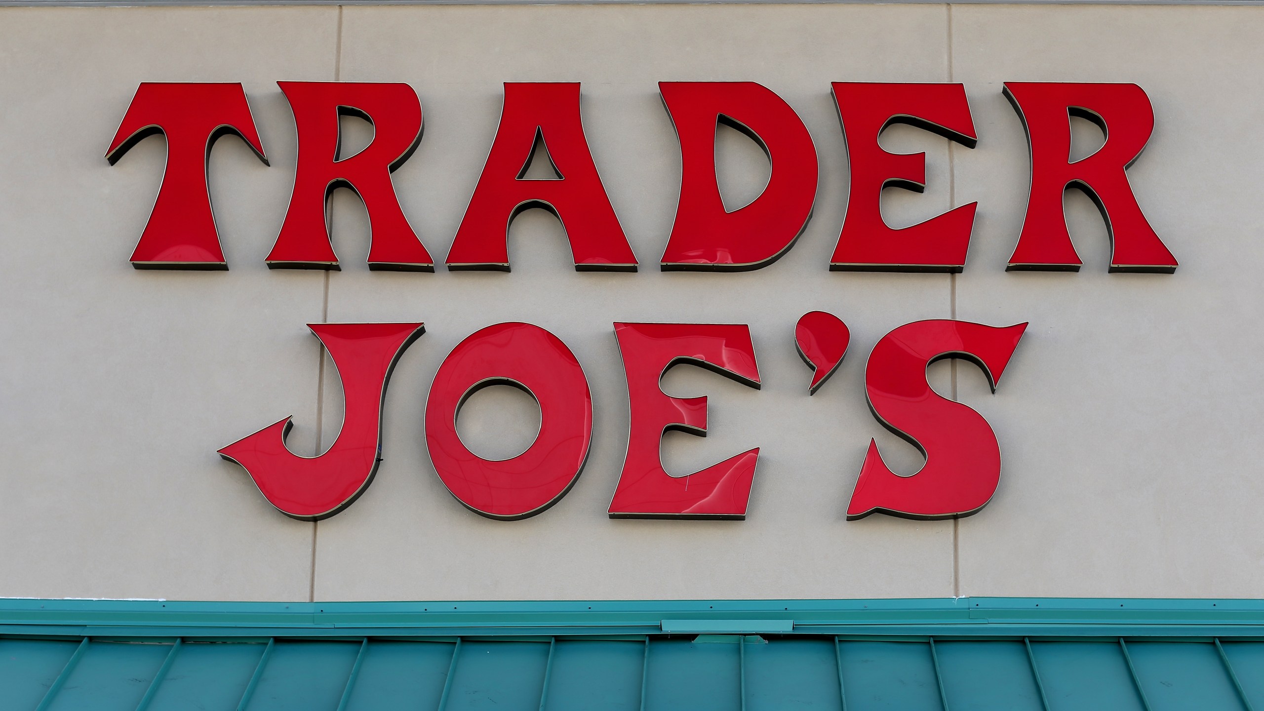 This file photo shows a Trader Joe's sign on Oct. 18, 2013 in Florida. (Joe Raedle/Getty Images)