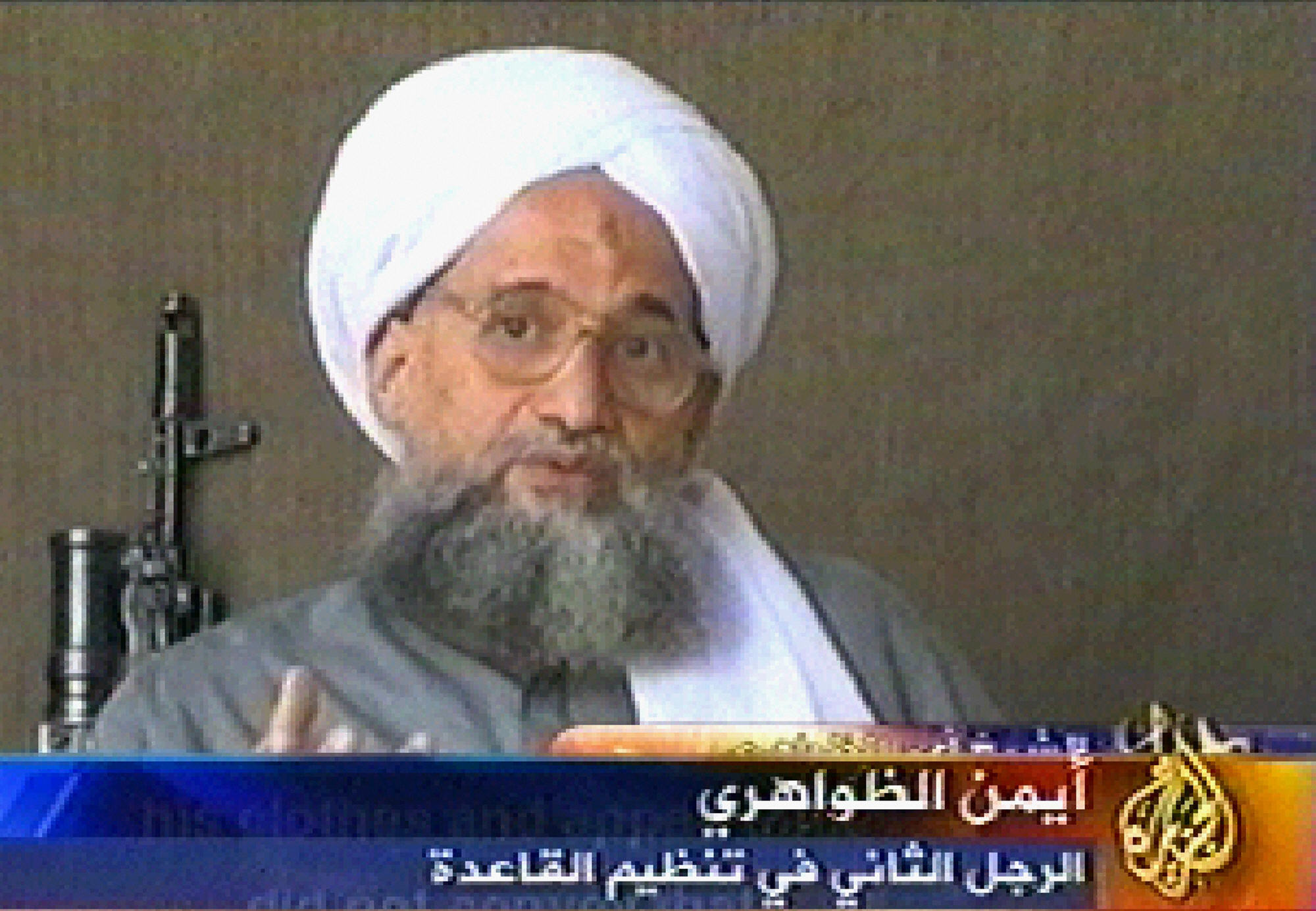 A video grab taken 06 July 2006 from the pan-Arab satellite television network al-Jazeera shows al-Qaeda second-in-command Ayman al-Zawahri. (AFP via Getty Images)