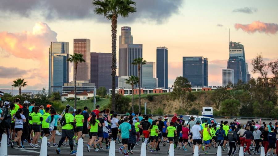 Runners participate in the Los Angeles Marathon in this undated photo. (Donald Miralle for Los Angeles Marathon)