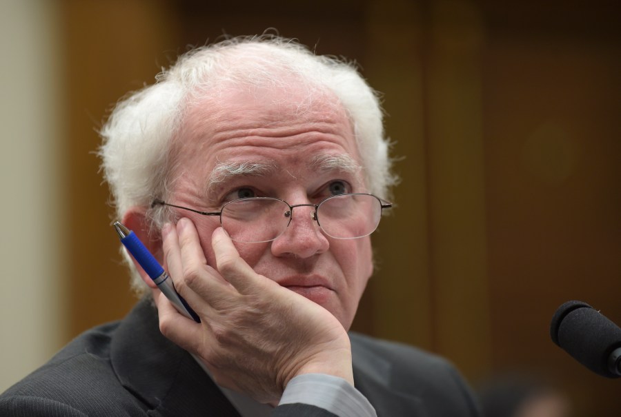 Then-Chapman School of Law professor John Eastman testifies on Capitol Hill in Washington, Thursday, March 16, 2017, at a House Justice subcommittee on Courts, Intellectual Property and the Internet hearing on restructuring the U.S. Court of Appeals for the Ninth Circuit. (AP Photo/Susan Walsh)