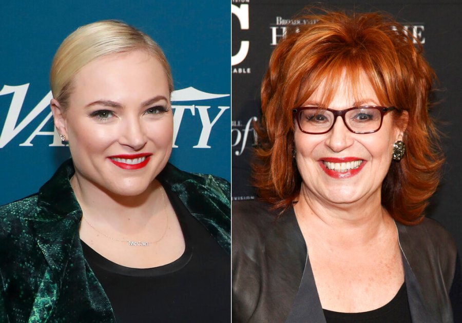 Meghan McCain appears at Variety's third annual "Salute to Service" celebration in New York on Nov. 6, 2019, left, and Joy Behar appears at the Broadcasting & Cable Hall of Fame Awards 27th Anniversary Gala in New York on Oct. 16, 2017. (AP Photo)