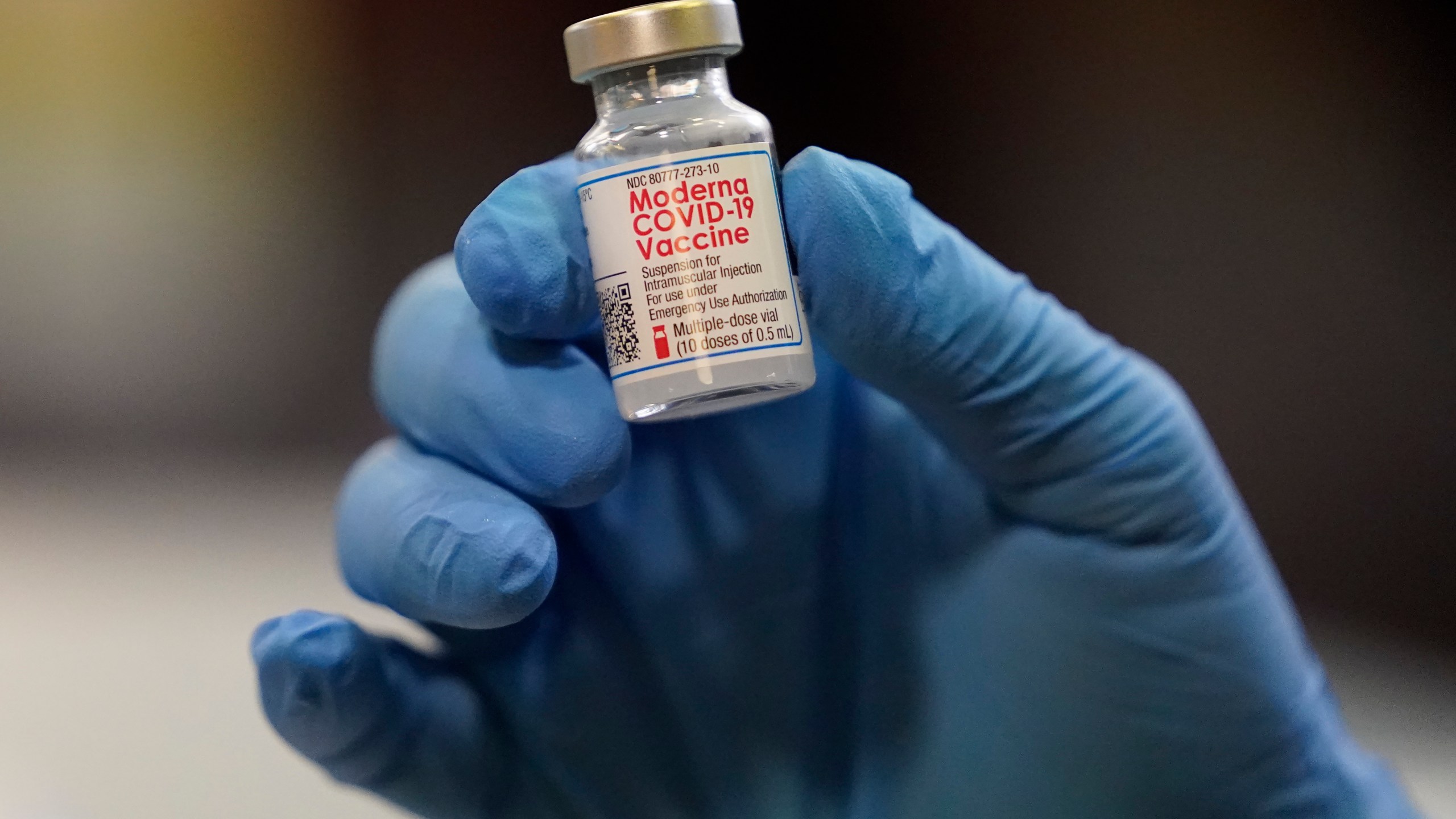 This Tuesday, Jan. 5, 2021 file photo shows a vial of the Moderna COVID-19 vaccine at a pop-up vaccine clinic in Salt Lake City. U.S. regulators expect to rule Wednesday, Oct. 20, 2021 on authorizing booster doses of the Moderna and Johnson & Johnson COVID-19 vaccines, a Food and Drug Administration official said at a government meeting. (AP Photo/Rick Bowmer, File)