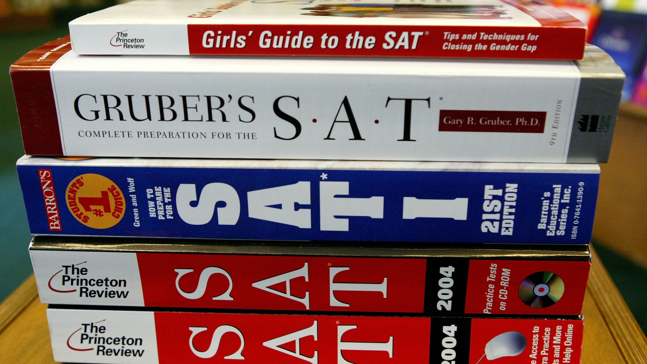 SAT preparation books are seen on a shelf at A Clean Well Lighted Place For Books bookstore August 26, 2003 in San Francisco. (Justin Sullivan/Getty Images)