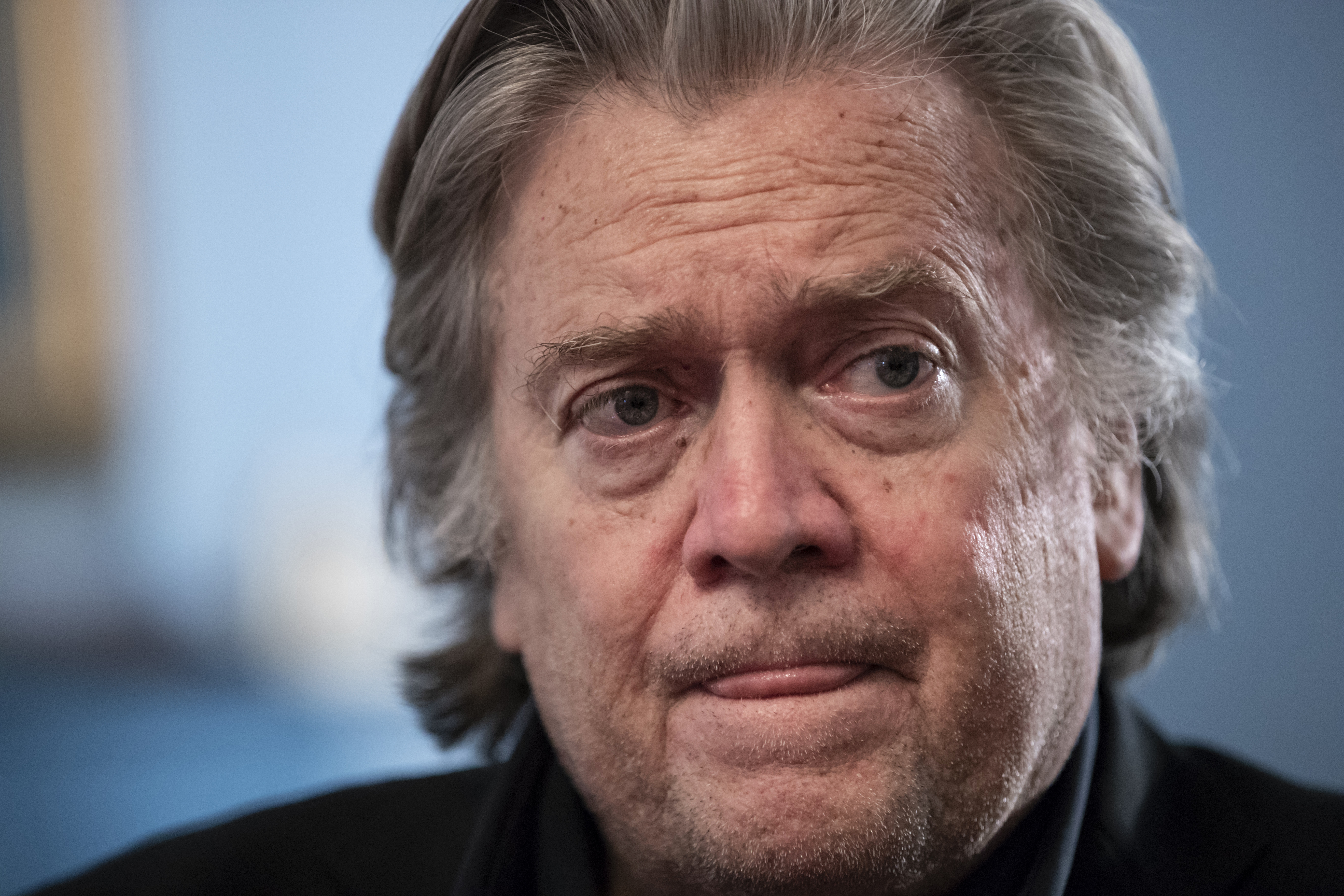 In this Aug. 19, 2018, photo, Steve Bannon, President Donald Trump's former chief strategist, talks about the approaching midterm election during an interview with The Associated Press, in Washington. (AP Photo/J. Scott Applewhite)