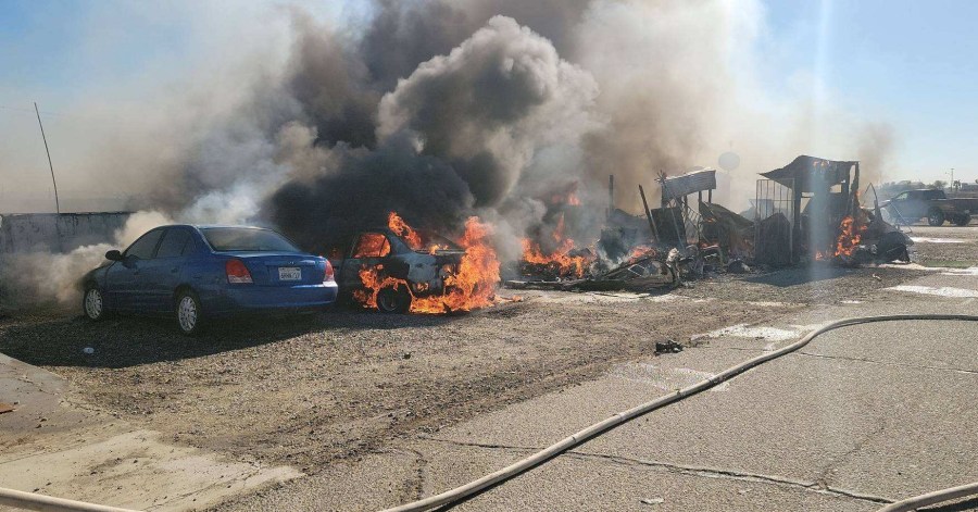 A fire erupted near Salton Sea on Nov. 26, 2021. (Imperial County Fire Department)