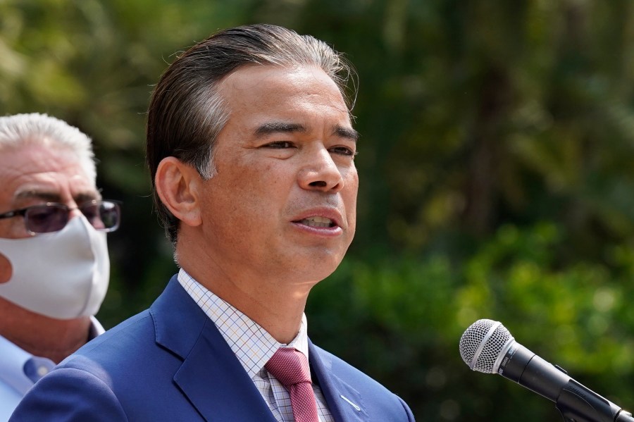 California Attorney General Rob Bonta speaks at a news conference on Aug. 17, 2021 in Sacramento, Calif. (AP Photo/Rich Pedroncelli, File)