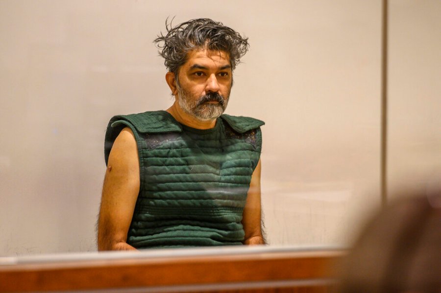 In this Oct. 16, 2019, file photo, Shankar Hangud, wearing a personal safety vest, appears in the Placer County Superior Court in Roseville, Calif. Hangud, 55, who confessed to killing his wife and three sons in 2019, was sentenced Wednesday, Nov. 10, 2021, to life in prison without parole. (Renee C. Byer/The Sacramento Bee via AP, Pool, File)