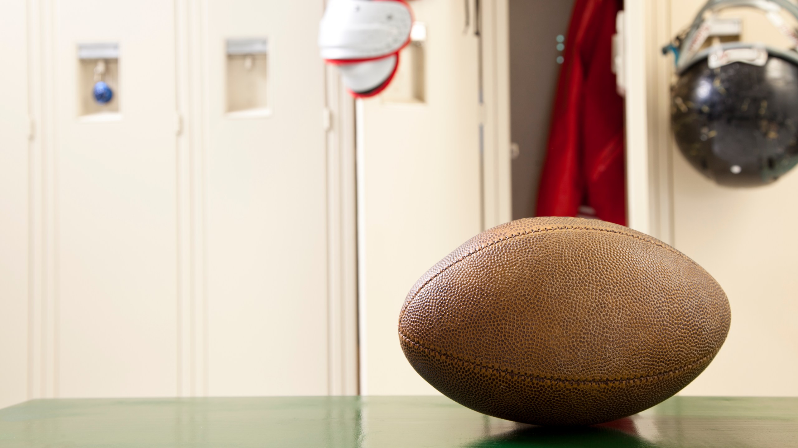 A football is seen in a locker room in this undated file photo. (Getty Images)