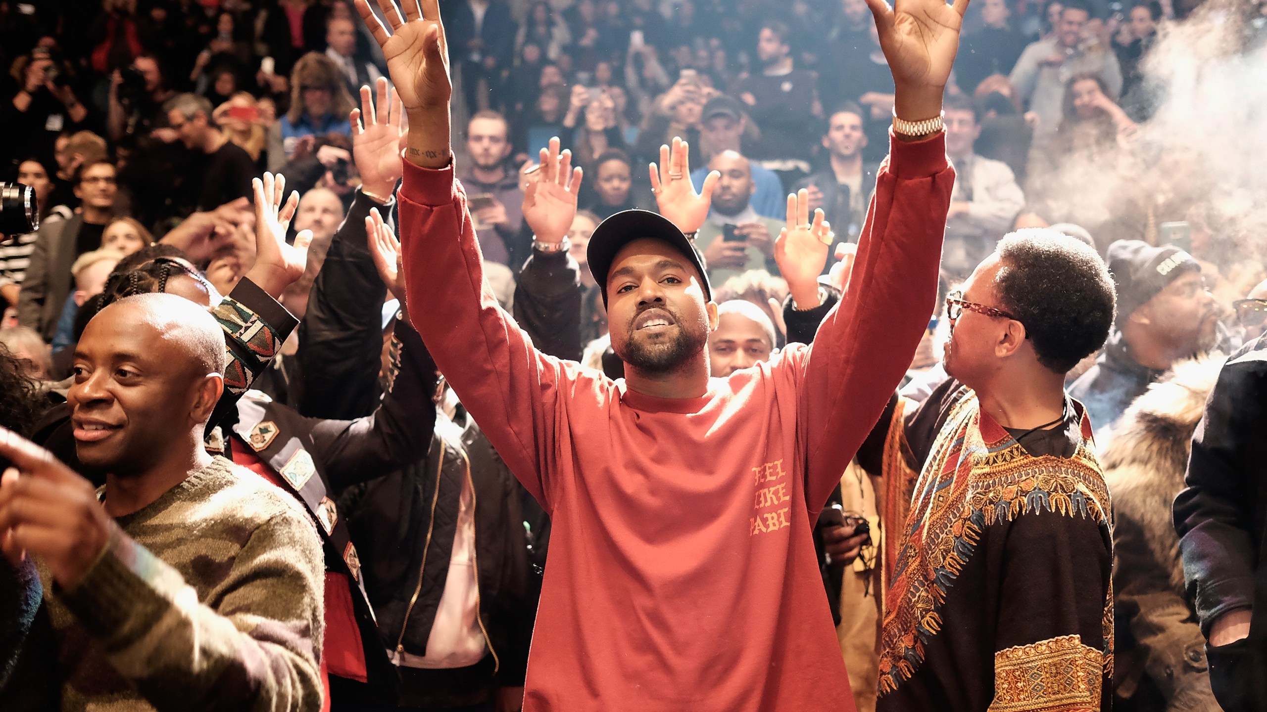 Ye, formerly known as Kanye West, performs during the Yeezy Season 3 show on Feb. 11, 2016, in New York City. (Dimitrios Kambouris/Getty Images for Yeezy Season 3)