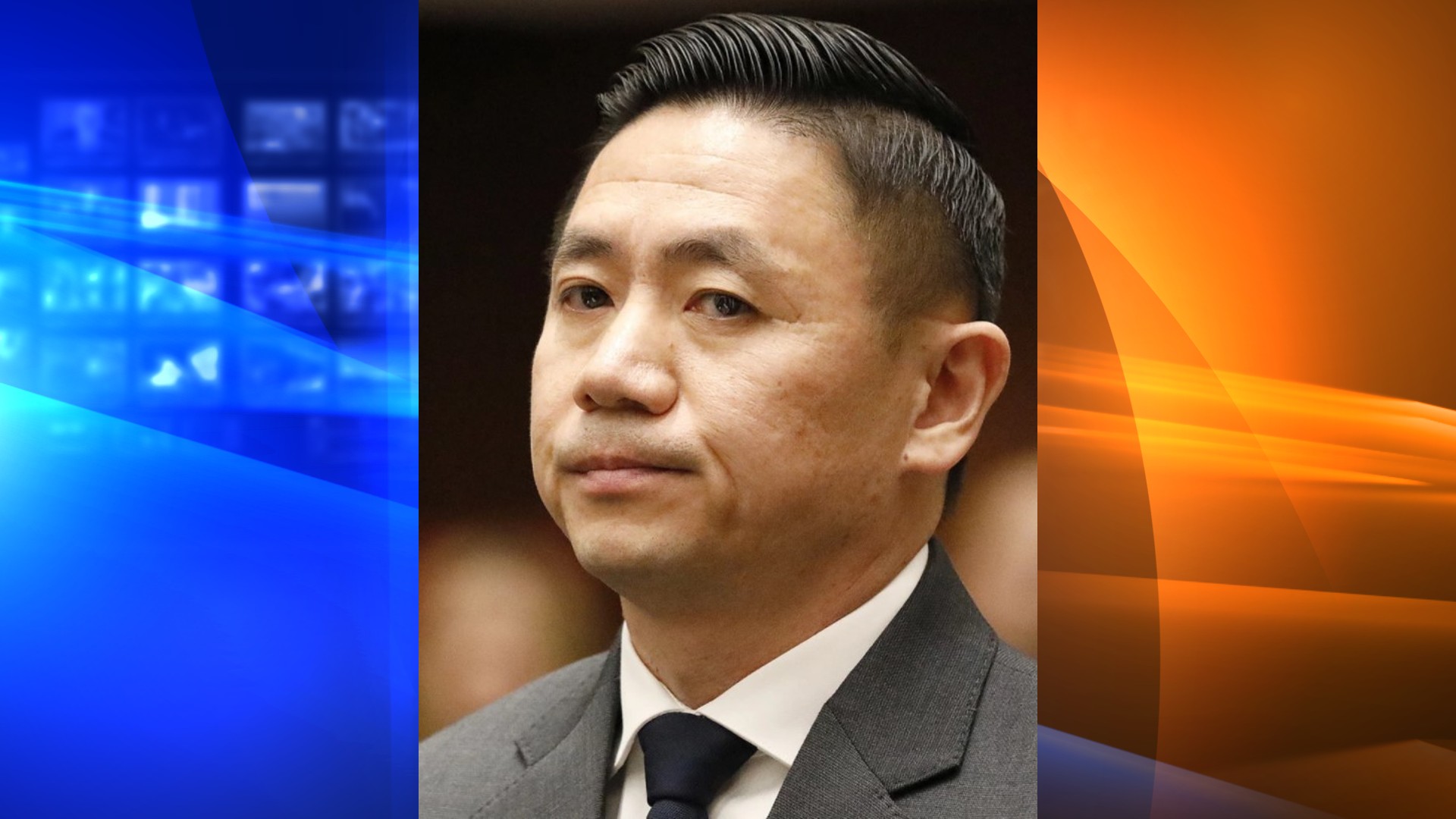 Los Angeles County Sheriff’s Deputy Luke Liu is shown in court in this undated photo.(Al Seib/Los Angeles Times)