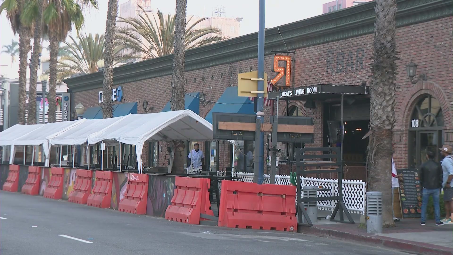 An owner of R Bar, shown on Nov. 20, 2021, is accused of going on a homophobic tirade in Long Beach. (KTLA)