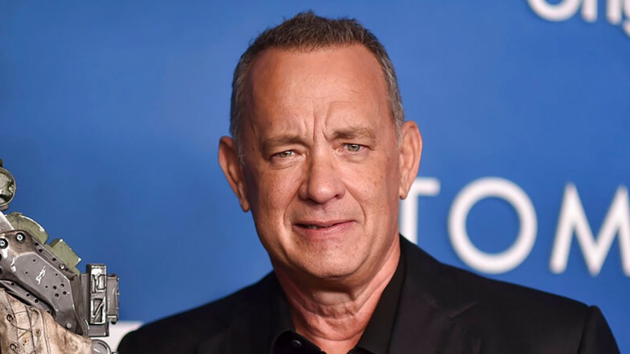 Tom Hanks arrives at the premiere of "Finch" on Nov. 2, 2021, at the Pacific Design Center in West Hollywood. (Richard Shotwell/invision/AP)