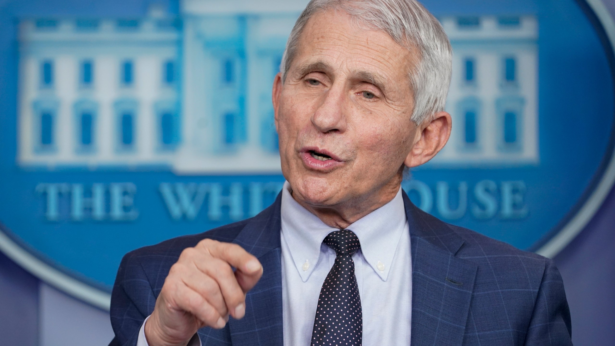 Dr. Anthony Fauci, director of the National Institute of Allergy and Infectious Diseases, speaks during the daily briefing at the White House in Washington, Wednesday, Dec. 1, 2021. (AP Photo/Susan Walsh, File)