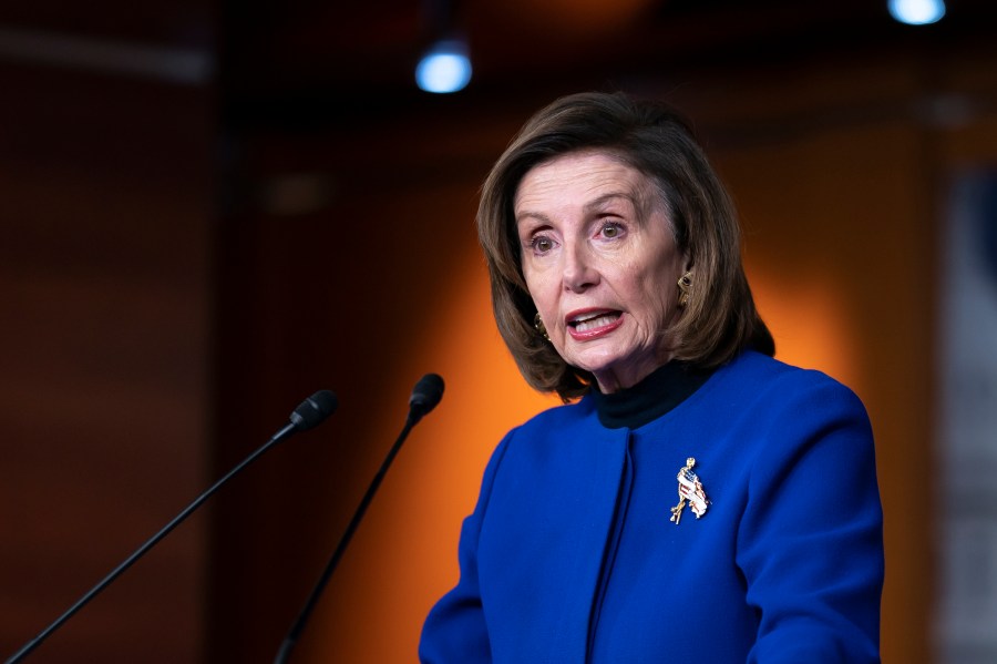 Speaker of the House Nancy Pelosi, D-Calif., speaks during a news conference at the Capitol in Washington, Dec. 2, 2021. A North Carolina man who came to Washington armed with guns and threatened to shoot House Speaker Pelosi the day after the Jan. 6 riot was sentenced. (J. Scott Applewhite/Associated Press)