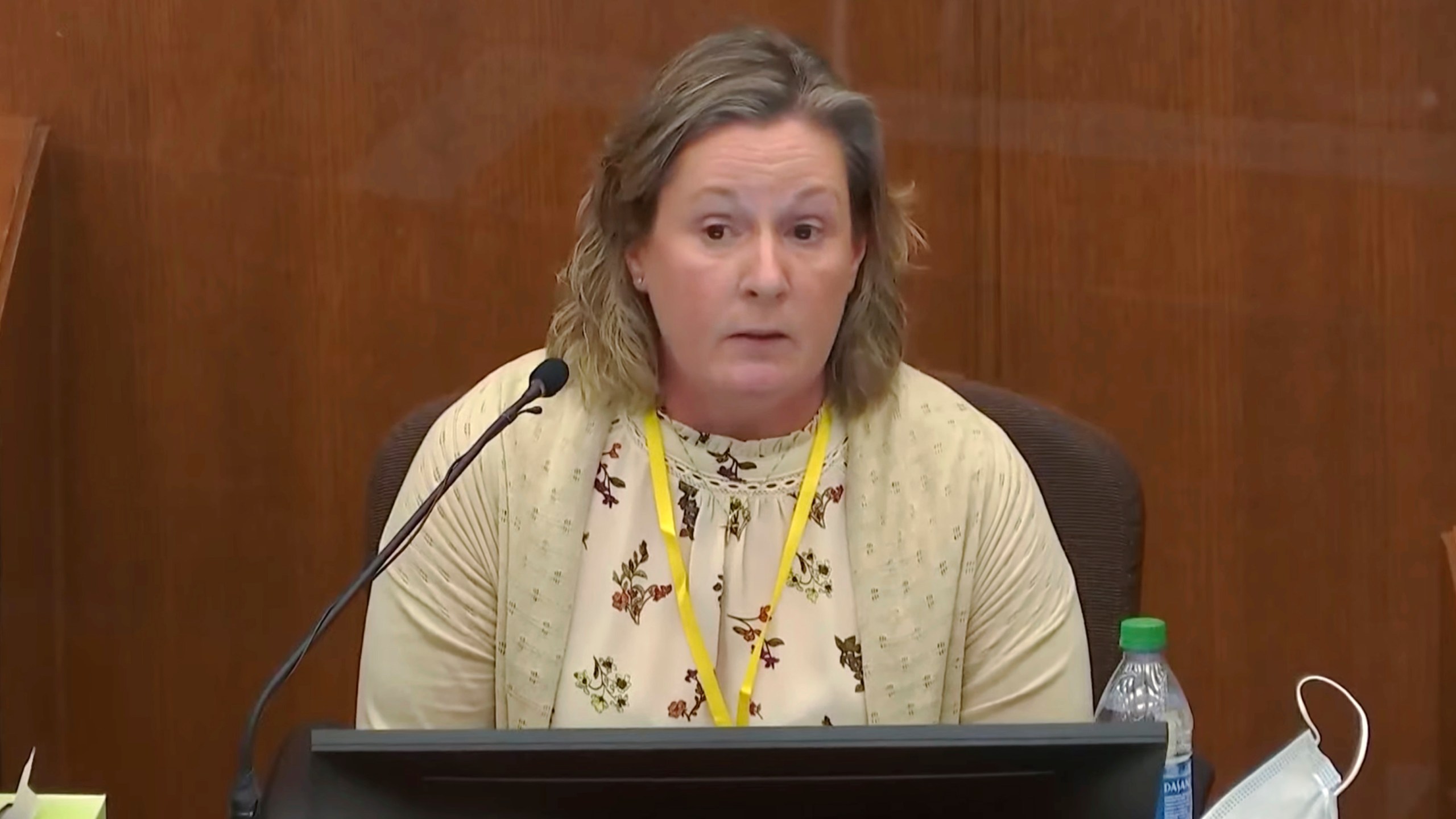 In this screen grab from video, former Brooklyn Center Police Officer Kim Potter testifies in court on Dec. 17, 2021 at the Hennepin County Courthouse in Minneapolis, Minn. (Court TV, via AP, Pool)