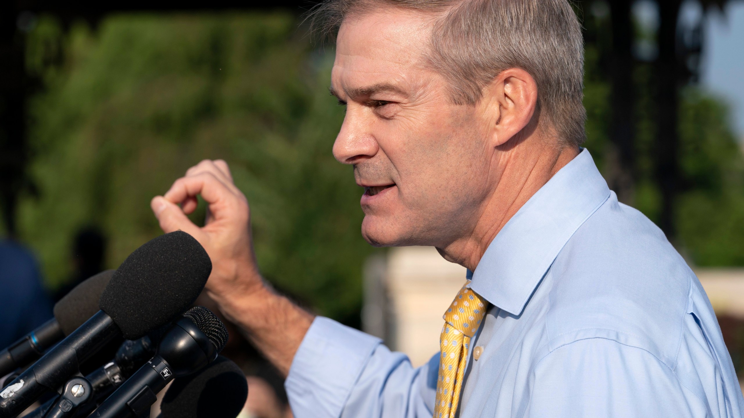 Rep. Jim Jordan, R-Ohio, speaks during a news conference at the U.S. Capitol on July 27, 2021. (Jacquelyn Martin/Associated Press)