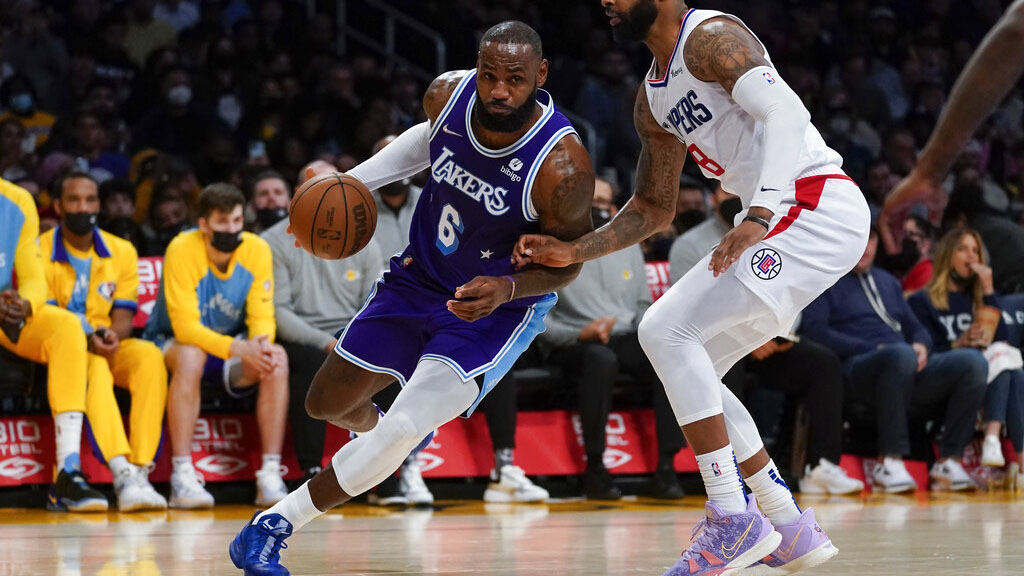 LeBron James, seen here during Friday's game against the Los Angeles Clippers, expressed his frustration with the league in a post-game interview. (AP Photo/Ashley Landis)