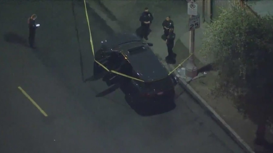 A 12-year-old boy was killed, and 9-year-old girl and a woman were injured after being shot in Wilmington on Dec. 6, 2021. (KTLA)