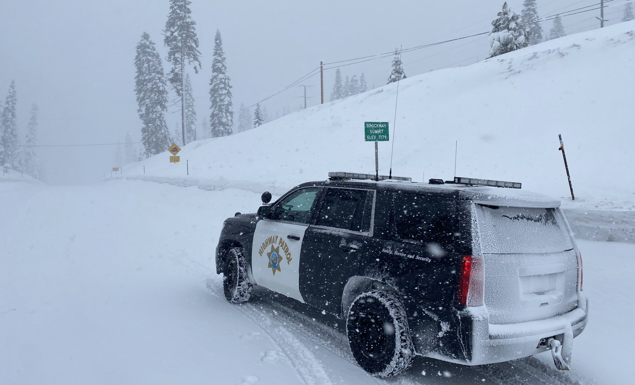 CHP shared this photo on Dec. 25, 2021, in announcing that the I-80 was closed from the Nevada state line to Colfax