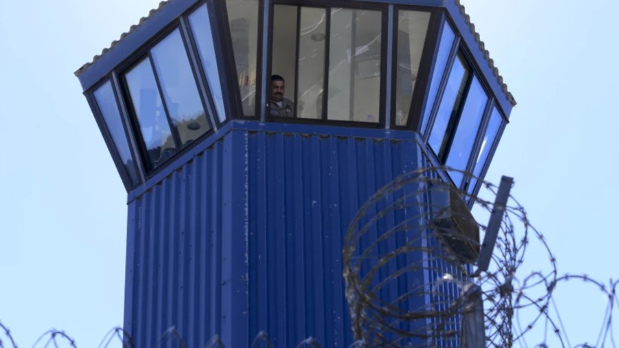 A watchtower at Pelican Bay State Prison in Crescent City, the facility where Donald “Little Man” Ortiz first joined the Mexican Mafia.(Mark Boster / Los Angeles Times)