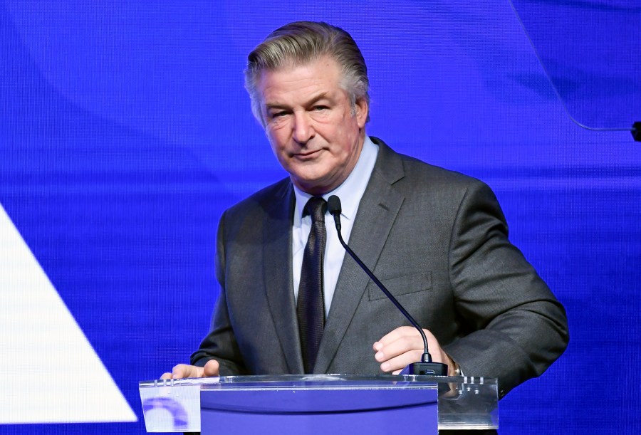 Alec Baldwin performs emcee duties at the Robert F. Kennedy Human Rights Ripple of Hope Award Gala at New York Hilton Midtown on Dec. 9, 2021, in New York. (Photo by Evan Agostini/Invision/AP, File)