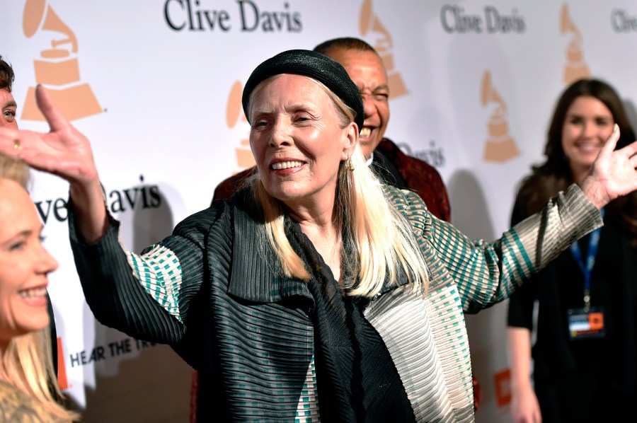 Joni Mitchell arrives at the 2015 Clive Davis Pre-Grammy Gala in Beverly Hills, Calif. Feb. 7, 2015. (Photo by John Shearer/Invision/AP, File)