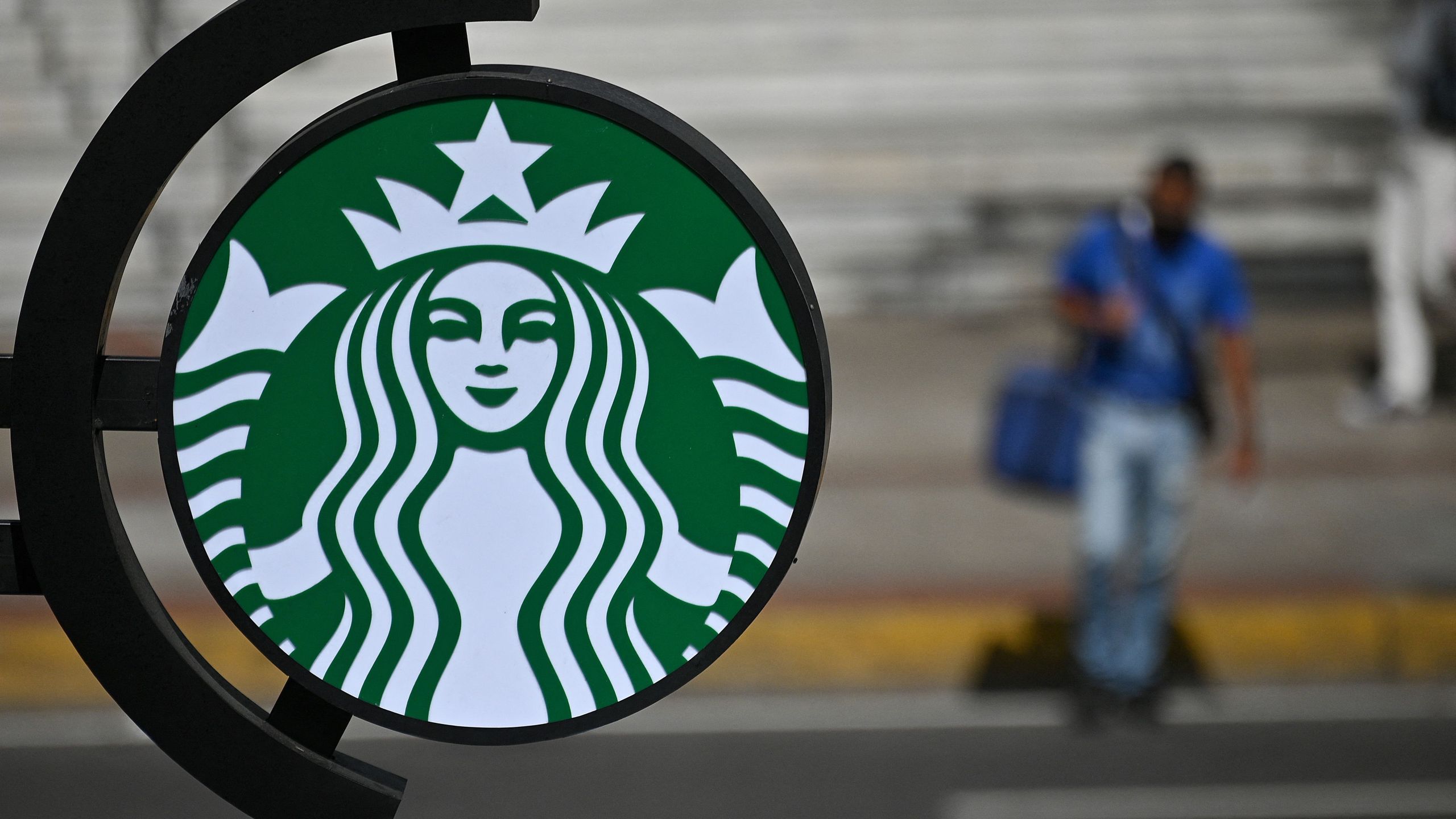 The Starbucks logo is seen in a file photo from Dec. 23, 2021. (FEDERICO PARRA/AFP via Getty Images)