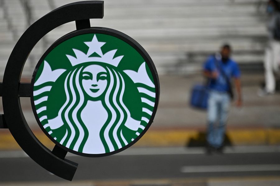 The Starbucks logo is seen in a file photo from Dec. 23, 2021. (FEDERICO PARRA/AFP via Getty Images)