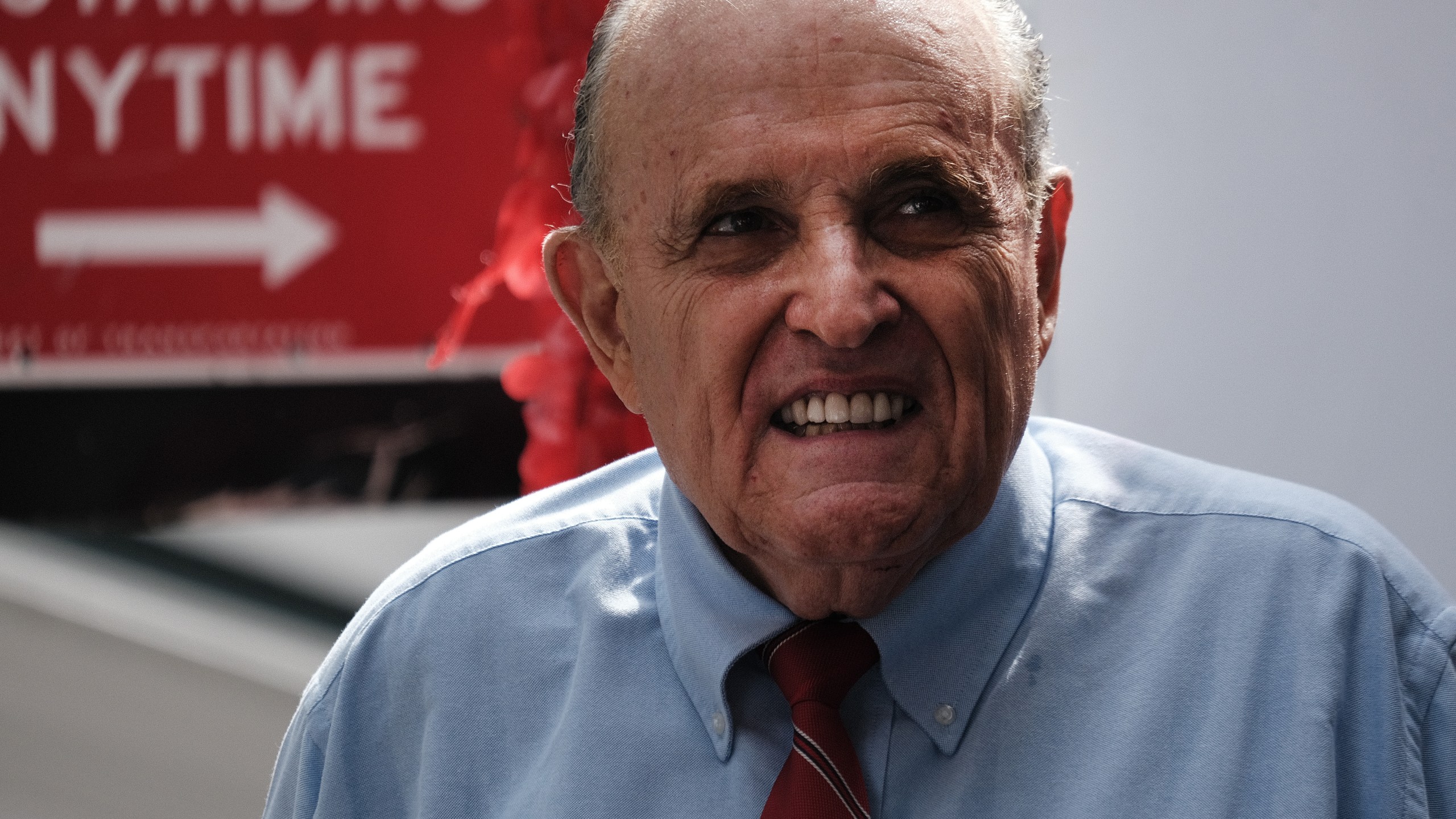 Former New York City Mayor Rudy Giuliani makes an appearance in support of fellow Republican Curtis Sliwa who was running for mayor on June 21, 2021 in New York City. (Spencer Platt/Getty Images)