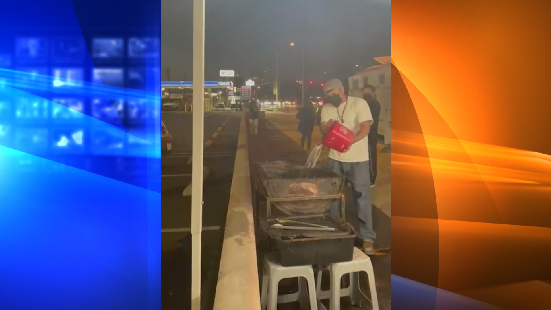 A South Whittier taco stand was vandalized on Jan. 27, 2022, reportedly by the vendor's competition. (RMG News)