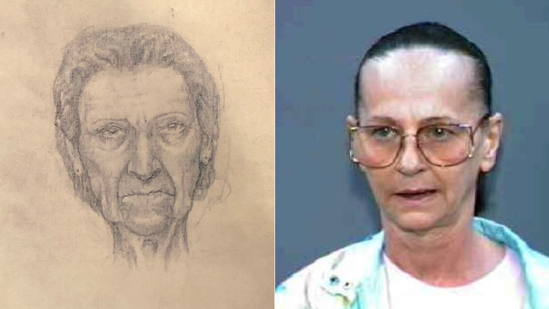 The Riverside County District Attorney's Office released this sketch of the victim and a photo of the woman who was later identified as the victim on Jan. 3, 2022.