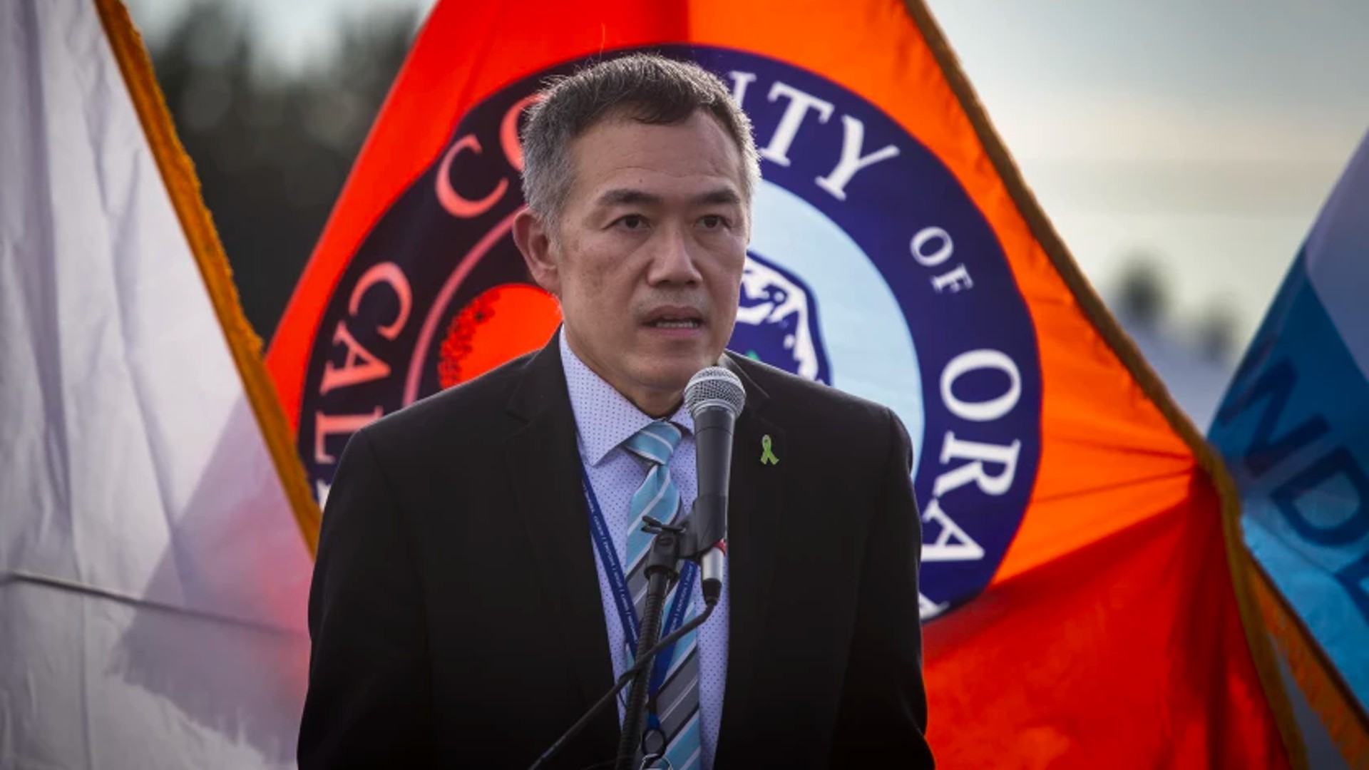 Orange County health officer Dr. Clayton Chau, shown at a news conference last year, said the county’s third COVID-19 death of a child younger than 5 shows “we must continue to do everything we can to protect our loved ones.”(Allen J. Schaben / Los Angeles Times)