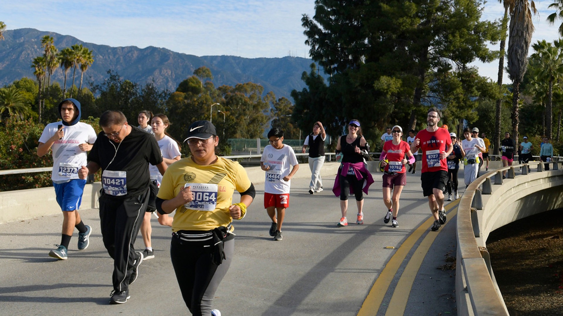 Rose Bowl Half Marathon participants are seen in an undated photo from the The McCourt Foundation.