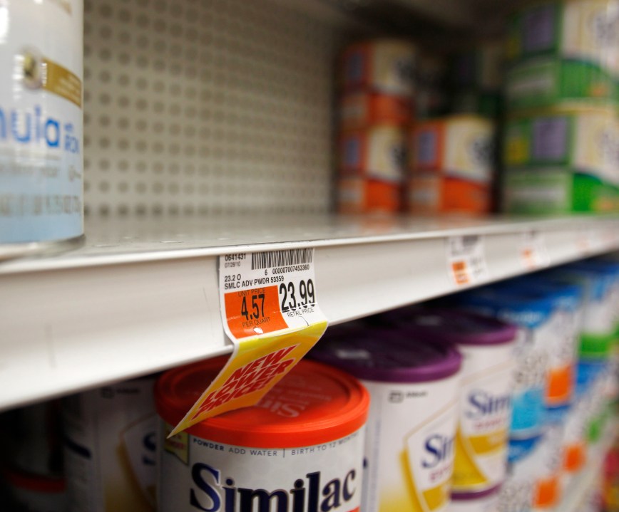 Empty shelf space is seen at a Price Chopper supermarket in Guilderland, N.Y., where recalled Similac powder products were displayed, on Thursday, Sept. 23, 2010. (AP Photo/Mike Groll)