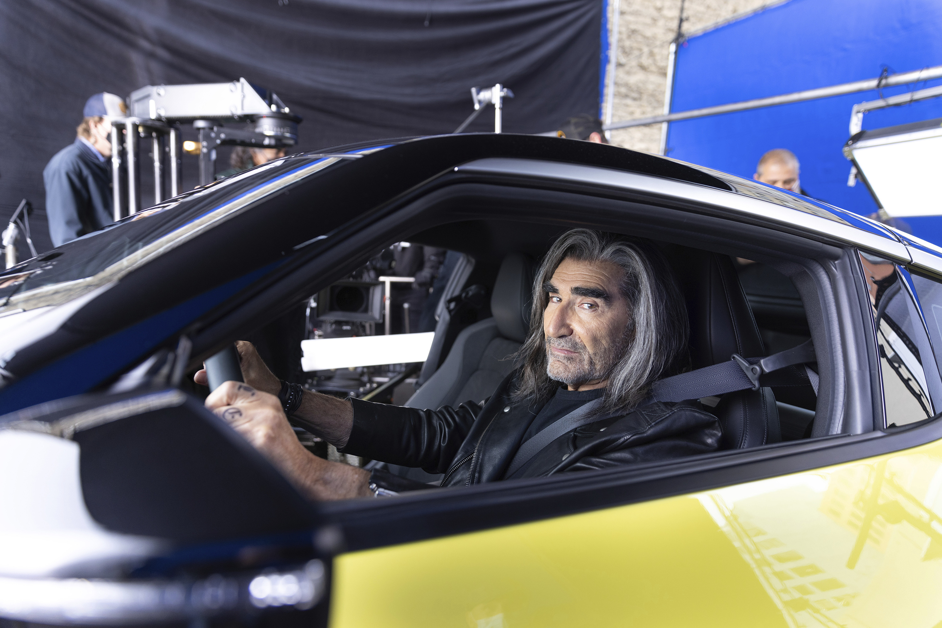 This photo provided by Nissan shows a scene from Nissan's Super Bowl NFL football spot starring Eugene Levy. (Nissan via Associated Press)