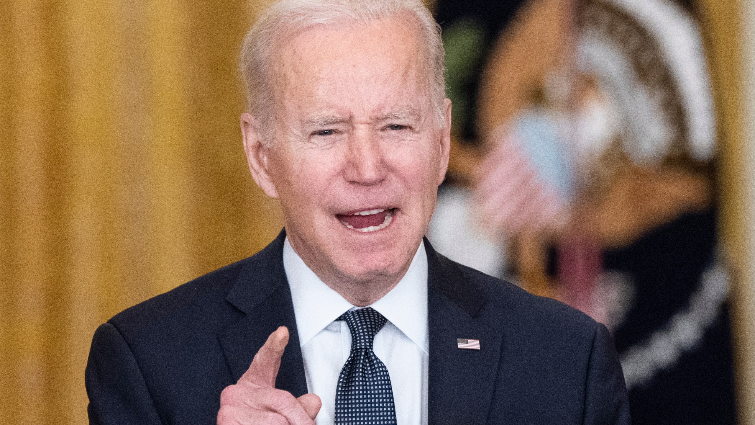 President Joe Biden speaks about Ukraine in the East Room of the White House, Tuesday, Feb. 15, 2022, in Washington. (AP Photo/Alex Brandon)