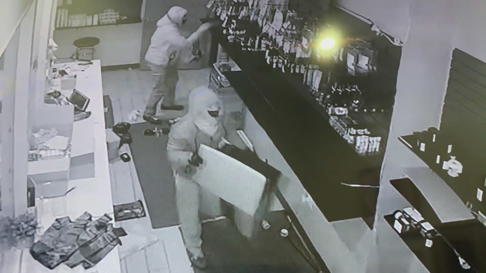 A group of burglars broke into the Manchester Square cannabis dispensary Flower & Leaf on Feb. 3, 2022. (Flower & Leaf)