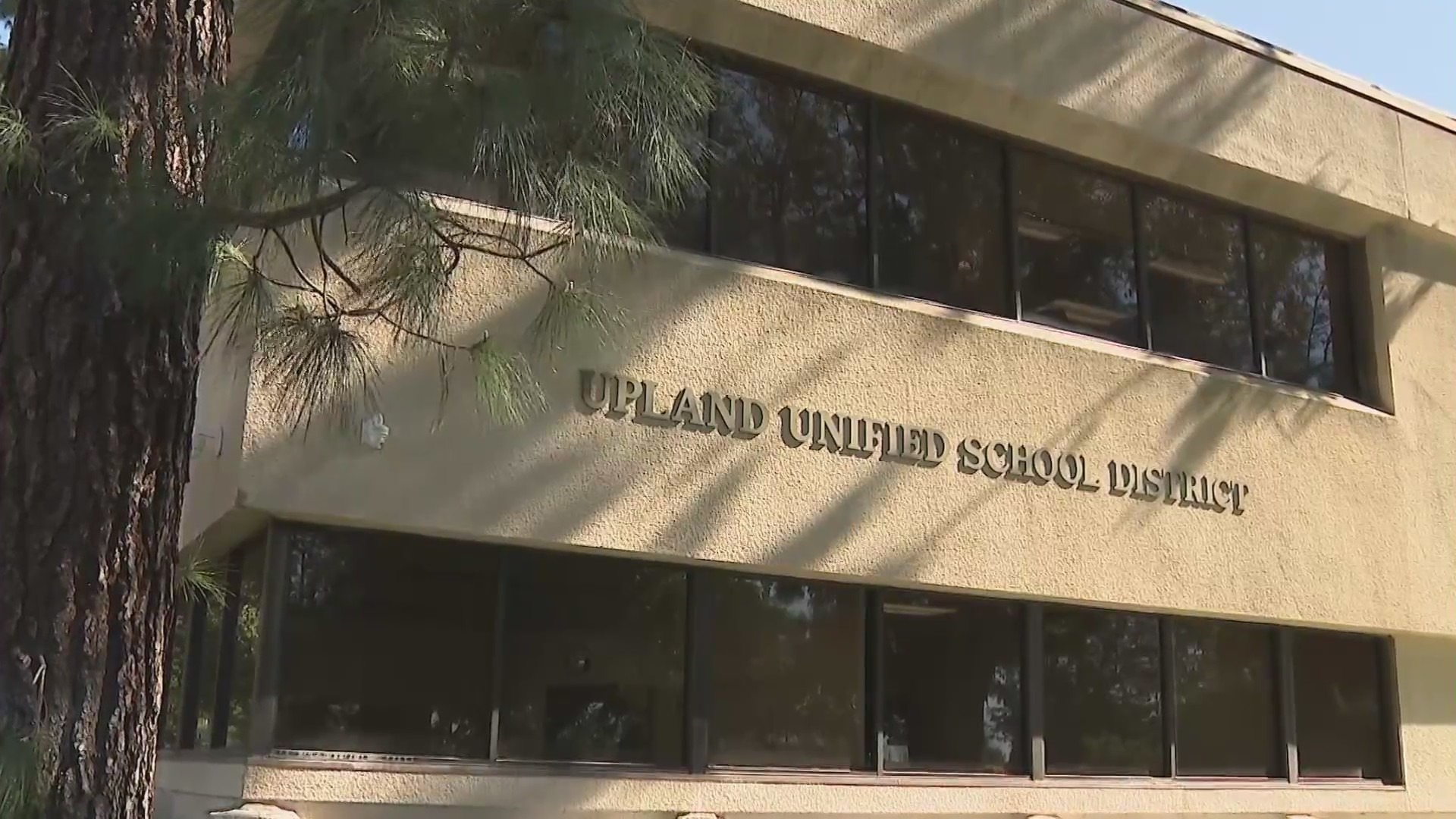 The Upland Unified School District, shown on Feb. 9, 2022, is taking action against an employee who sent racist messages. (KTLA)