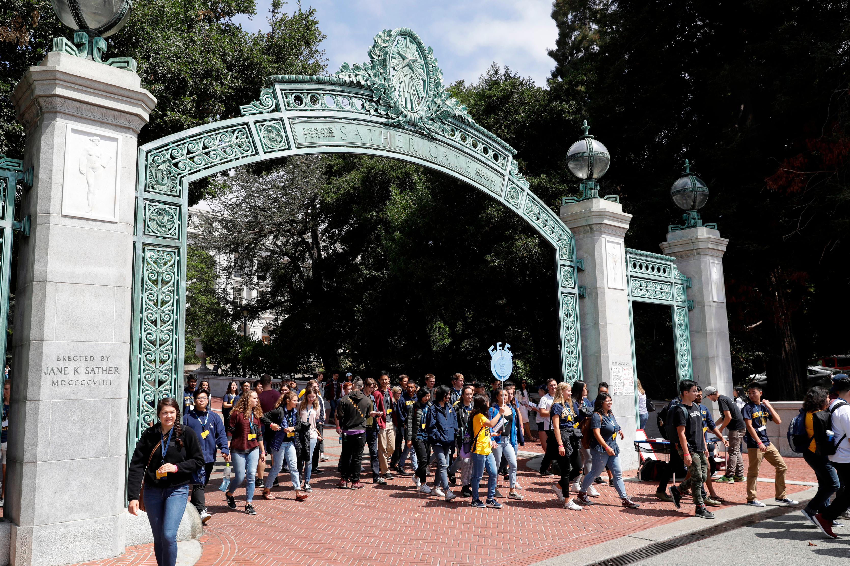 In this Aug. 15, 2017, photo, students walk on the University of California, Berkeley campus. (AP Photo/Marcio Jose Sanchez, File)