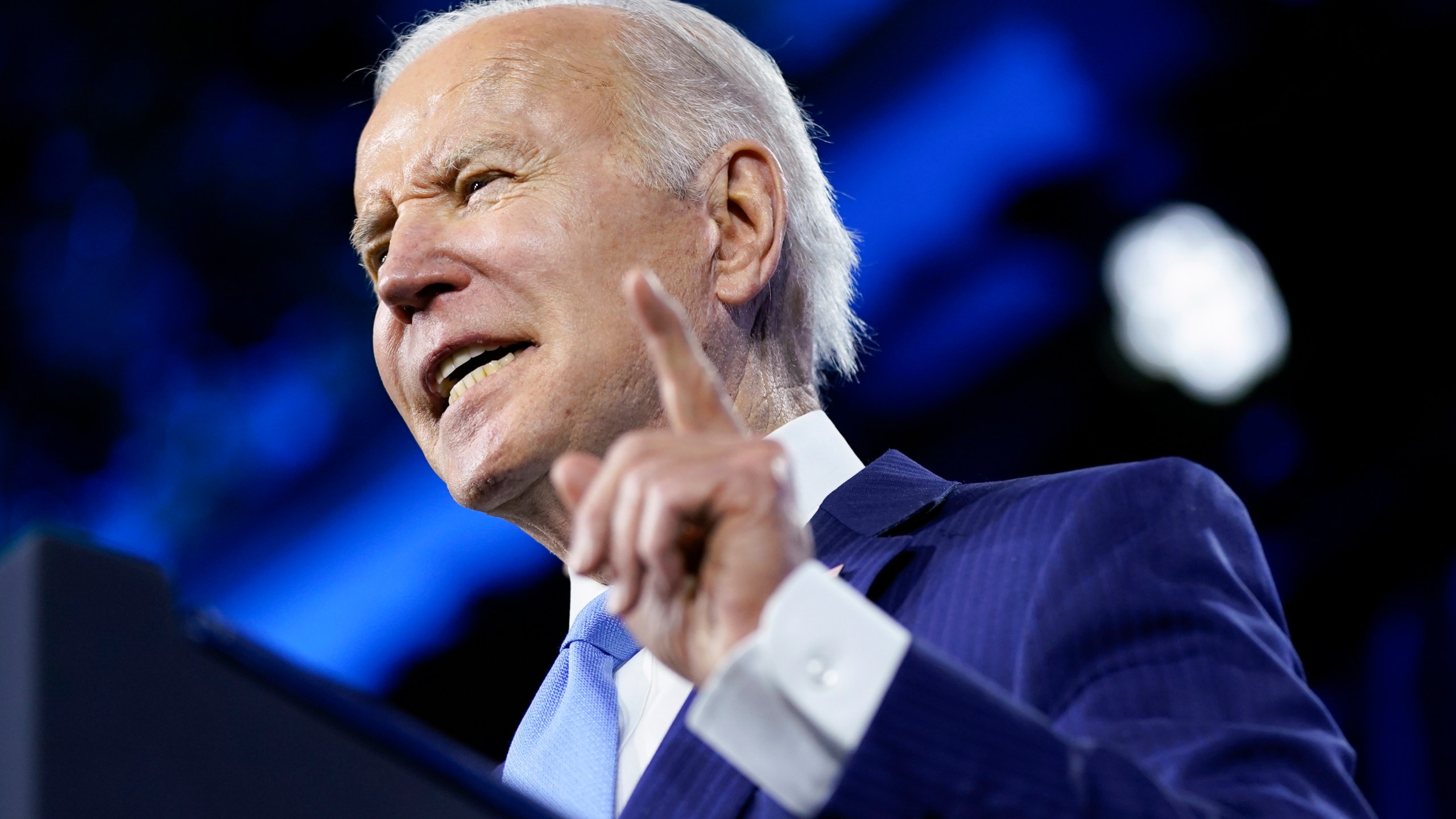 President Joe Biden speaks at the National League of Cities Congressional City Conference in Washington on March 14. (Patrick Semansky/Associated Press)