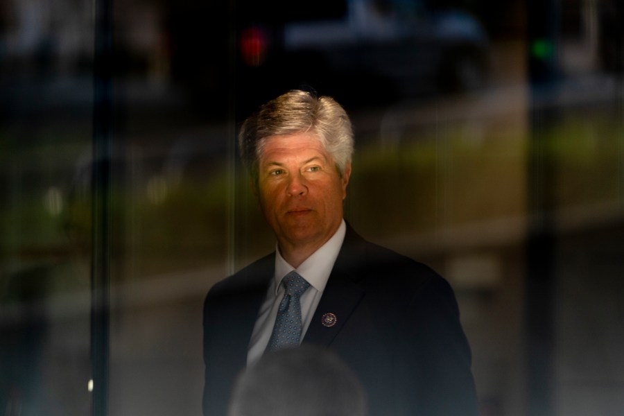 U.S. Rep. Jeff Fortenberry, R-Neb., arrives at the federal courthouse in Los Angeles, on, March 16, 2022. (AP Photo/Jae C. Hong)