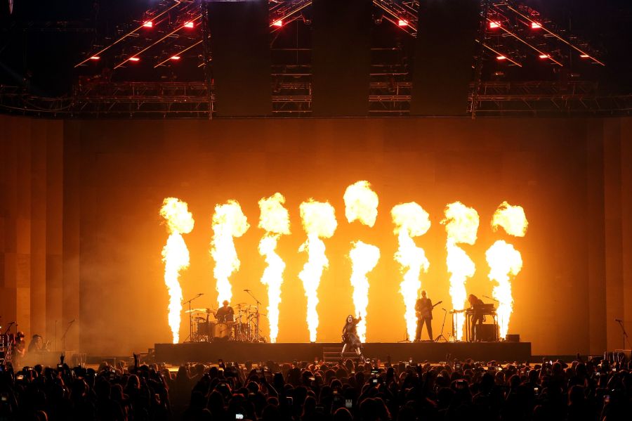 Halsey performs onstage at Crypto.com Arena on Feb. 10, 2022 in Los Angeles. (Kevin Winter/Getty Images for Bud Light)